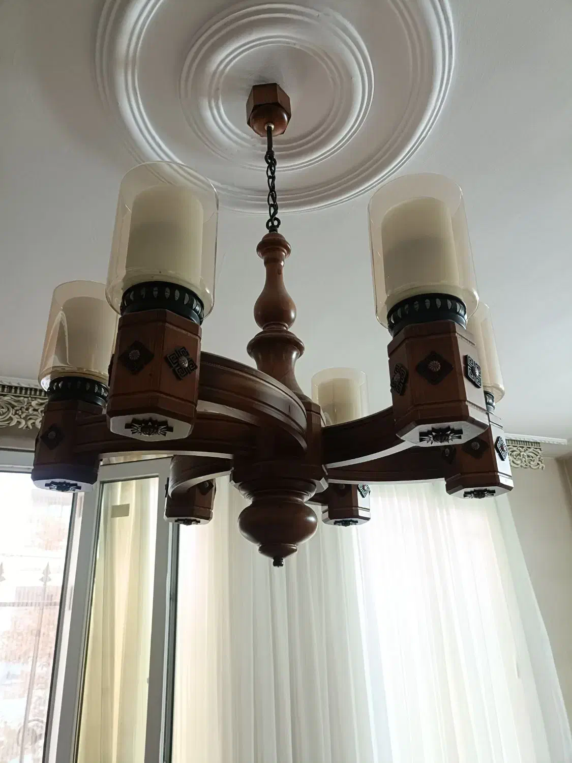 لوستر چوب سالم|لوستر و چراغ آویز|کرج, کرج نو|دیوار