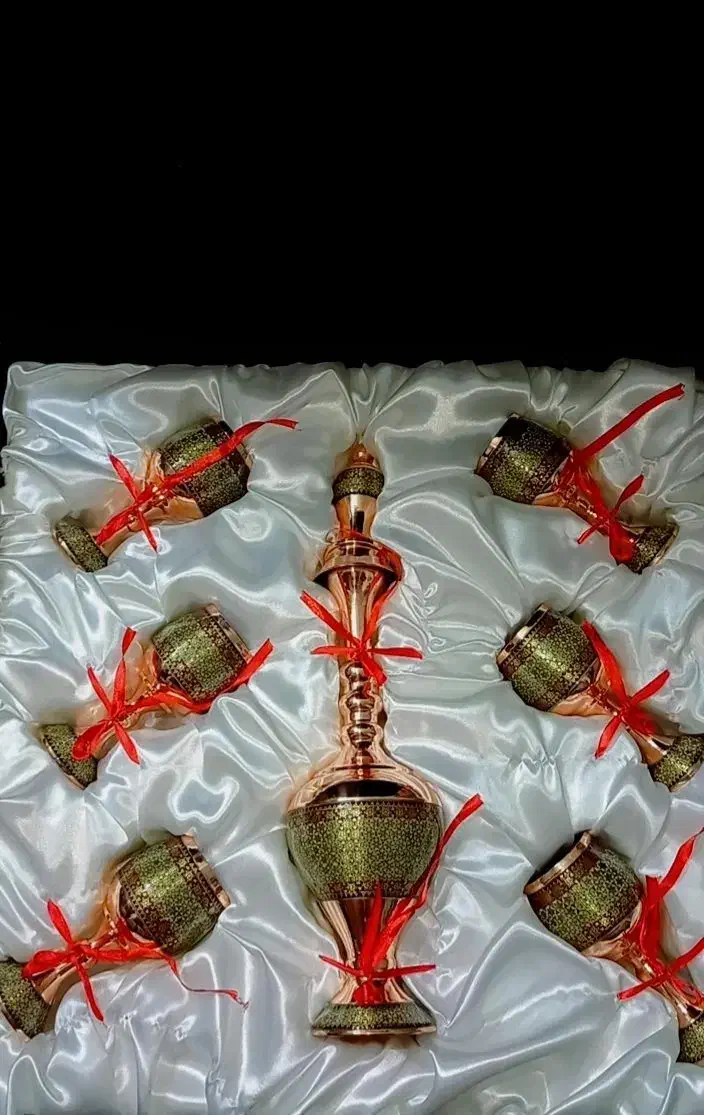 سرویس شربت خوری مس خاتم کاری|صنایع دستی و سایر لوازم تزئینی|شاهرود, |دیوار