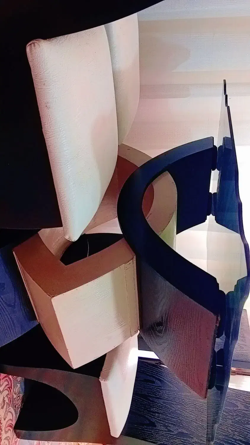 میز غذا خوری چوبی با نشیمنگاه چرم|میز و صندلی غذاخوری|میانه, |دیوار