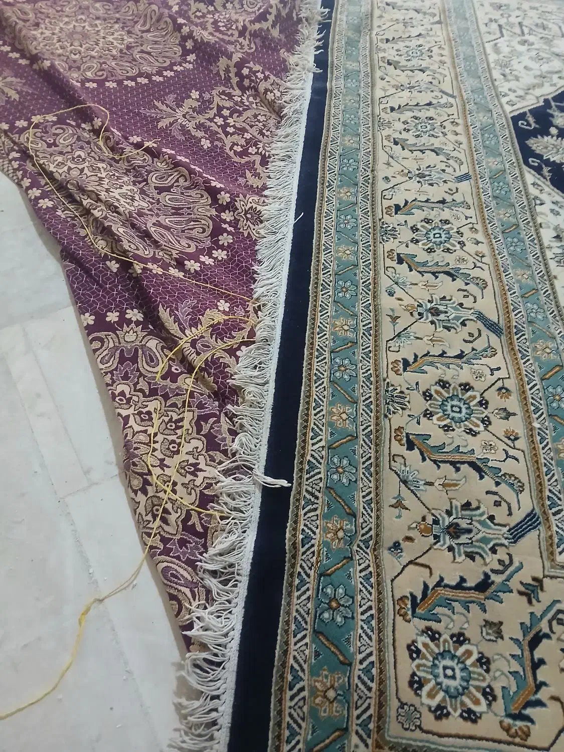 فرش 12متری ماشینی سرمه ای|فرش|رودهن, |دیوار