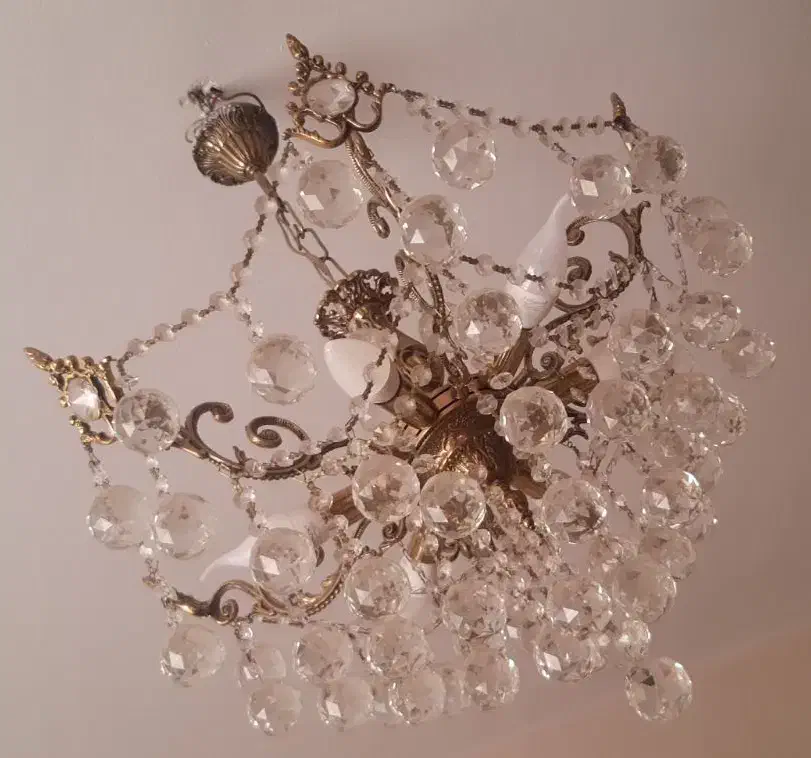 لوستر برنز ۶ شعله به همراه دو عدد دیوار کوب|لوستر و چراغ آویز|چهارباغ, |دیوار