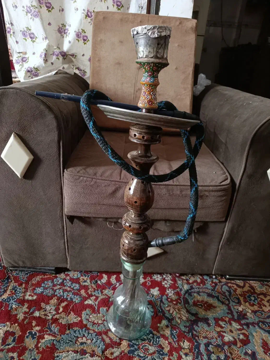 قلیان چوبی بزرگ|صنایع دستی و سایر لوازم تزئینی|بانه, |دیوار