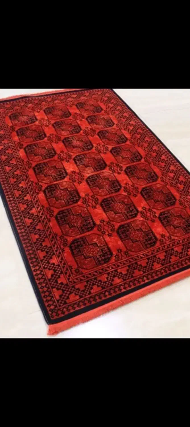 دو عدد فرش ابریشمی ماشینی مدرن وشیک به رنگ قرمز|فرش|آمل, |دیوار