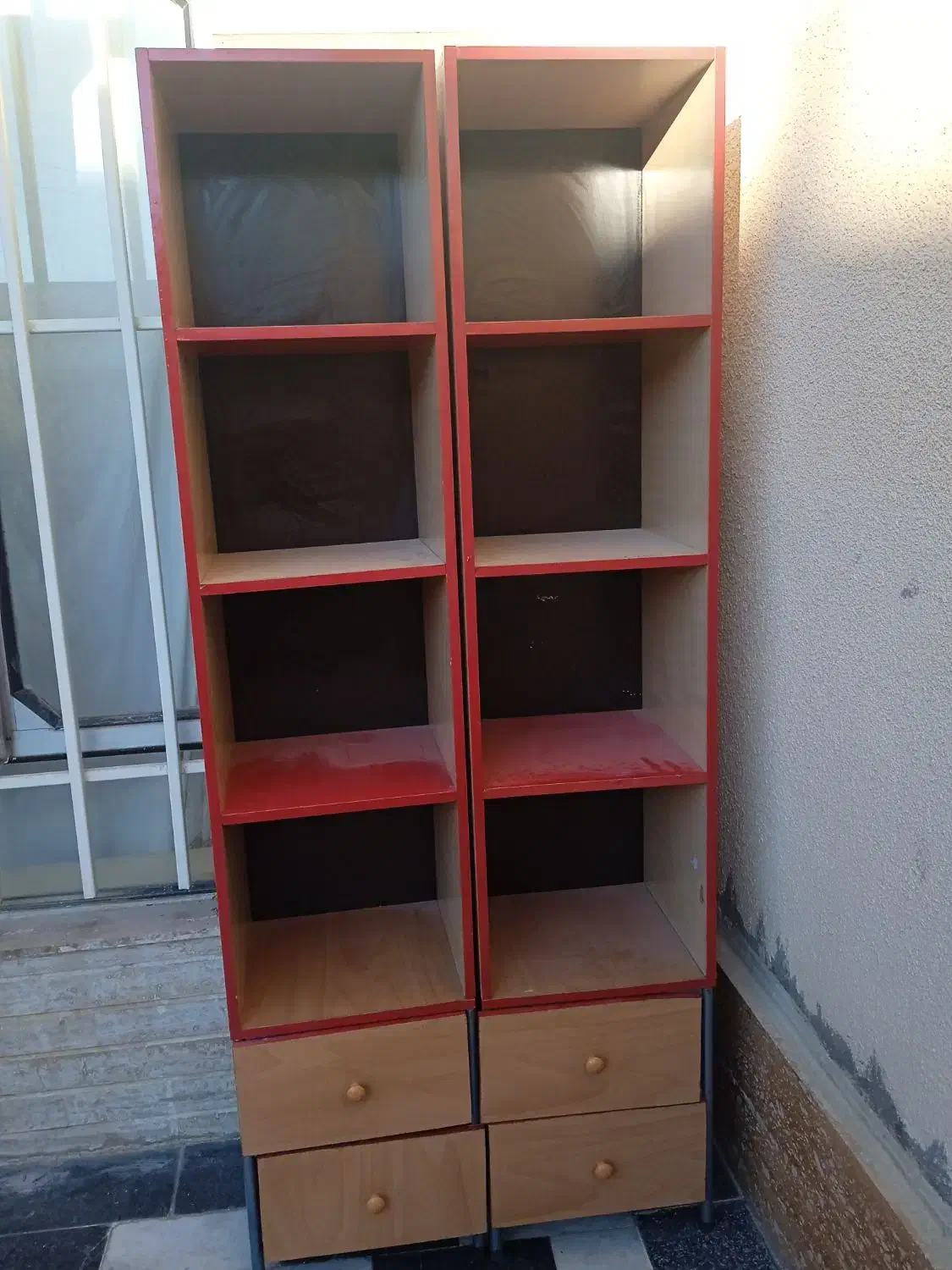 دوعدد بوفه قفسه ای|کتابخانه، شلف، قفسه‌های دیواری|مراغه, |دیوار