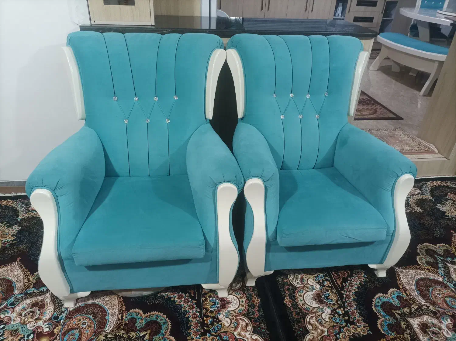 مبل 7نفره و میز ناهار خوری 6نفره|مبلمان خانگی و میز عسلی|لالجین, |دیوار