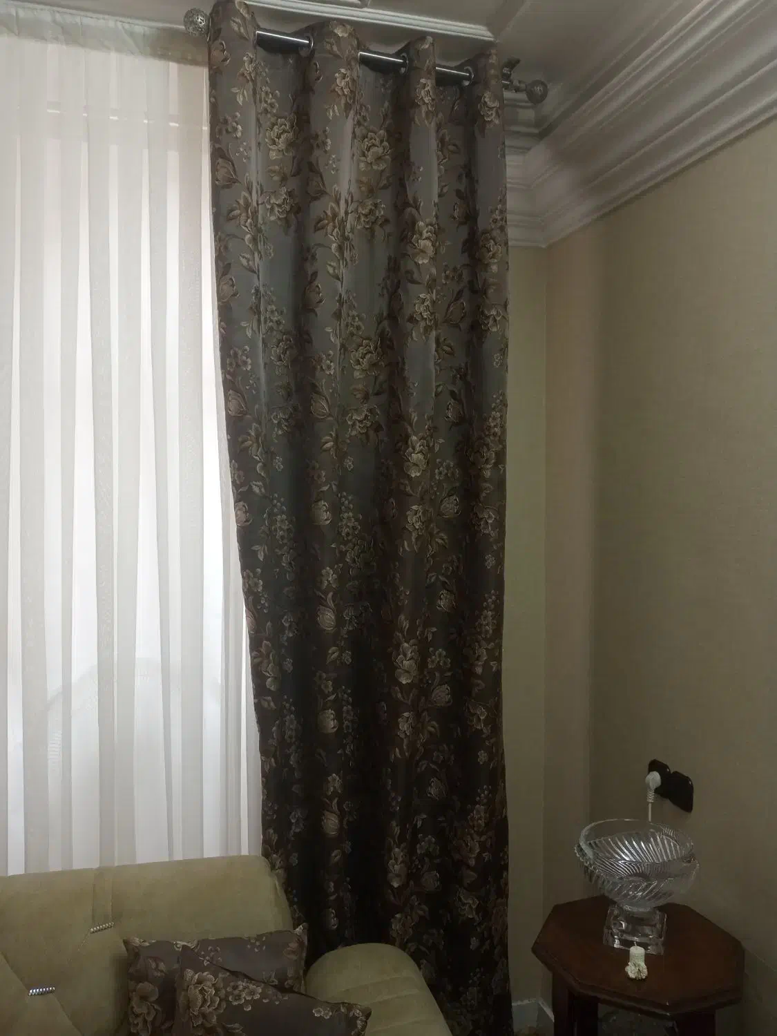 دوعدد دستک پرده با بارچه مرغوب با چوب پرده|پرده، رانر، رومیزی|مشهد, رضاشهر|دیوار