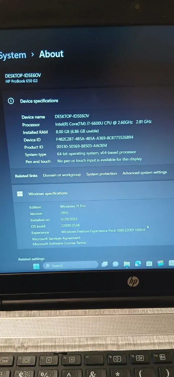 لبتاب HP650 probook|رایانه همراه|مشهد, منزل آباد|دیوار