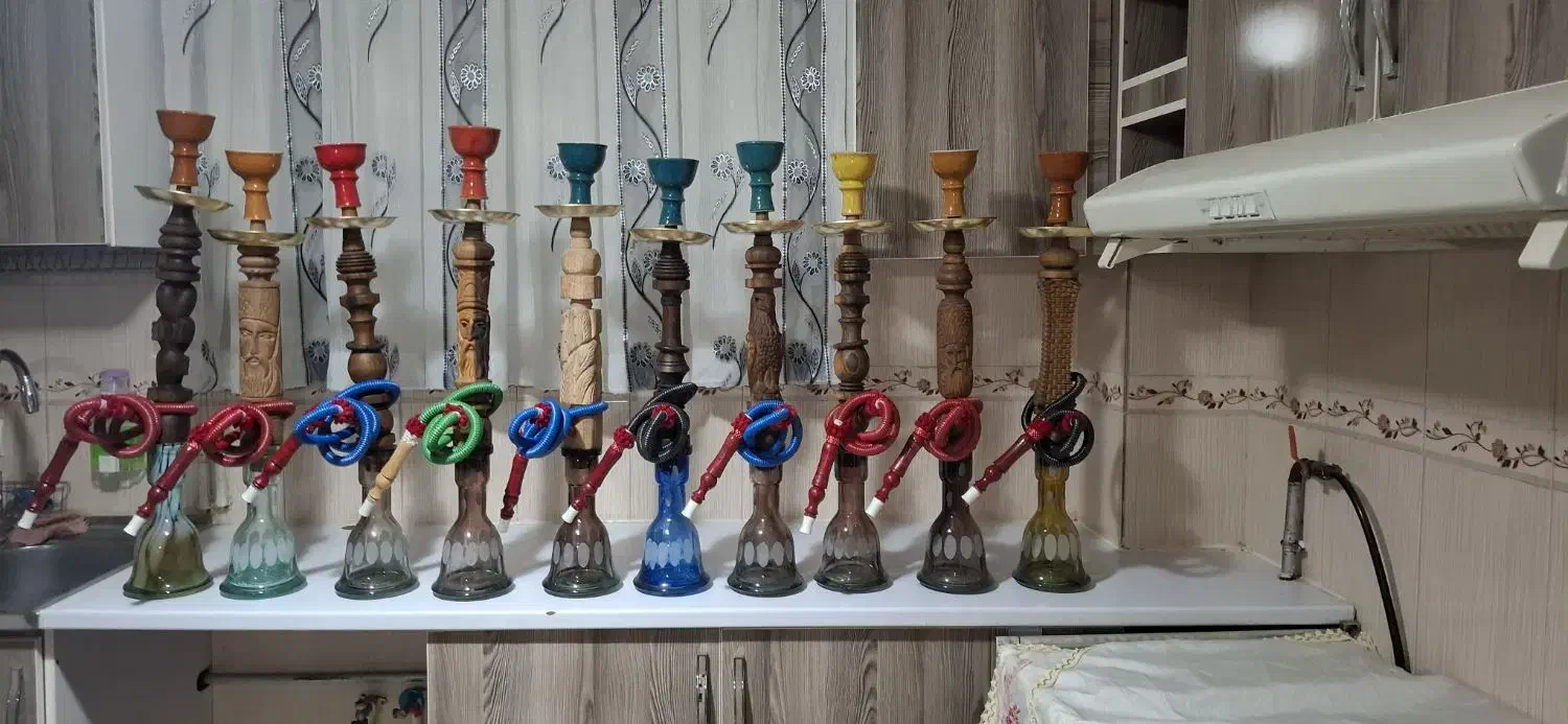 قلیان چوبی|صنایع دستی و سایر لوازم تزئینی|باسمنج, |دیوار