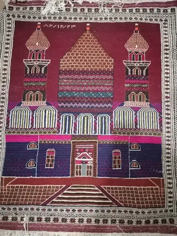 قالیچه دست بافت اصل ترکمن|تابلو فرش|مشهد, پنجتن|دیوار