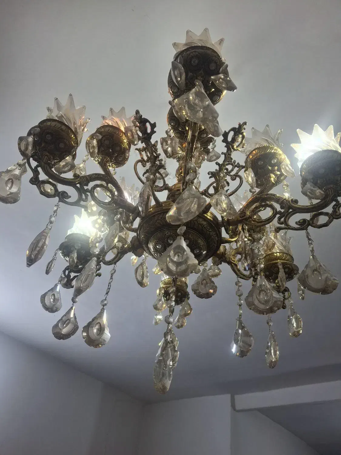 لوستر برنج اصل|لوستر و چراغ آویز|اراک, |دیوار