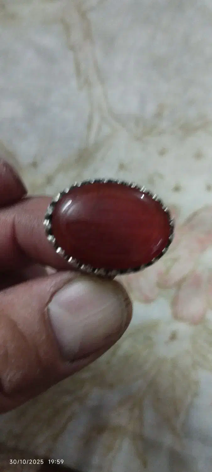 انگشتر نقره عیار بالا 925 عقیق صل یمن|جواهرات|برخوار, |دیوار