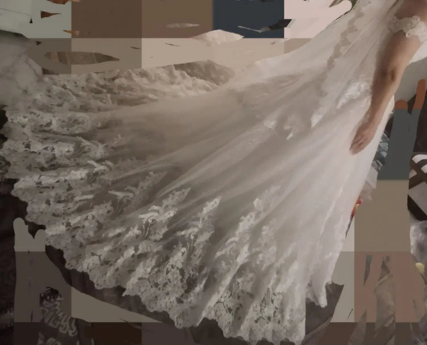 لباس عروس.باشال وزیری کار دست گیپور وتور ایتالیای|لباس|گرمسار, |دیوار