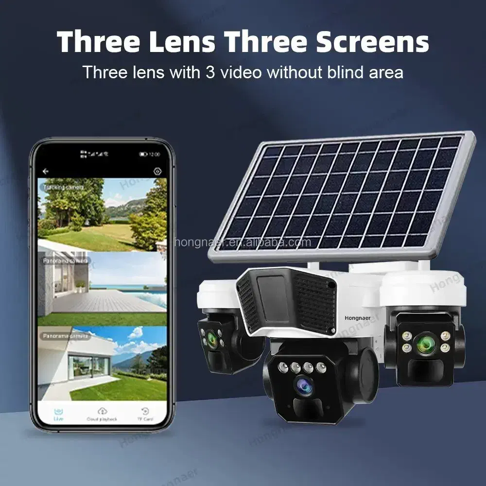 دوربین امنیتی خورشیدی اوکم مدل TL3 با ۳ لنز ۱۲ مگا|دوربین مداربسته|دهدشت, |دیوار