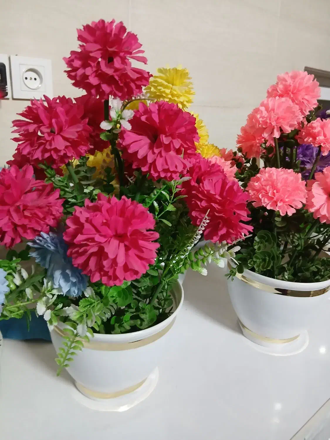 گل و گلدان داودی. ۷گل  مصنوعی|گل مصنوعی|بندر ترکمن, |دیوار