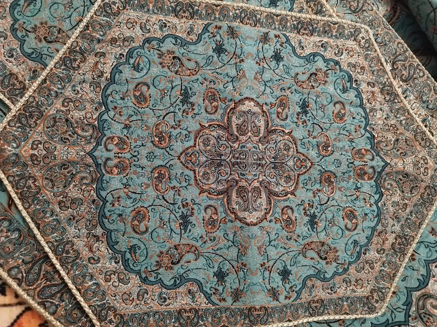 ترمه یزد رومیزی ۵تیکه|پرده، رانر، رومیزی|کرج, آق تپه|دیوار