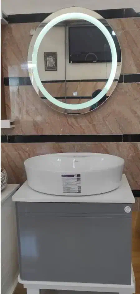 روشویی فولست همراه با آینه لمسی|لوازم سرویس بهداشتی|یاسوج, |دیوار