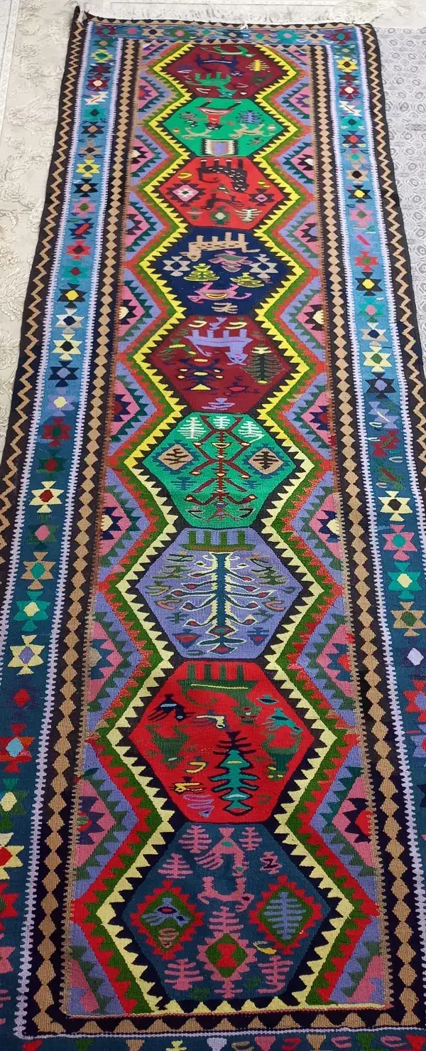 گلیم کناره ۳ متری|گلیم، جاجیم، گبه|زنجان, |دیوار