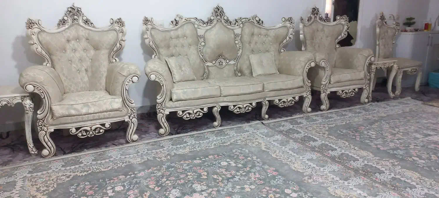 مبل سلطنتی ۹ نفره|مبلمان خانگی و میز عسلی|ماهدشت, |دیوار