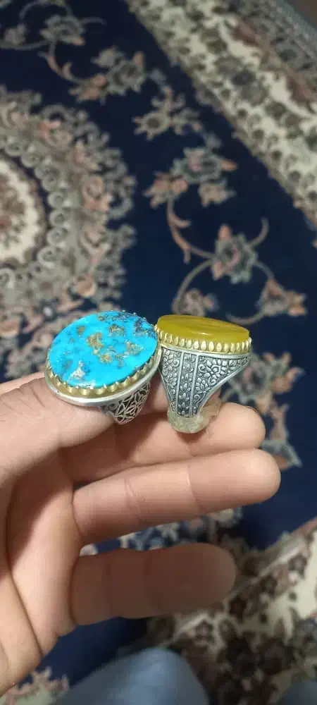 دو عدد انگشتر، فیروزه اصل نیشابور و شرف شمس|جواهرات|ایرانشهر, |دیوار