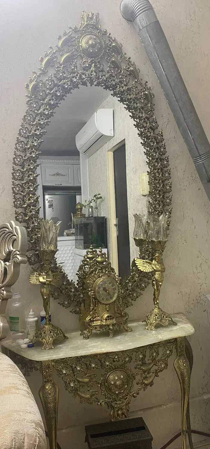 اینه شمعدان برنز|آینه|باقرشهر, |دیوار