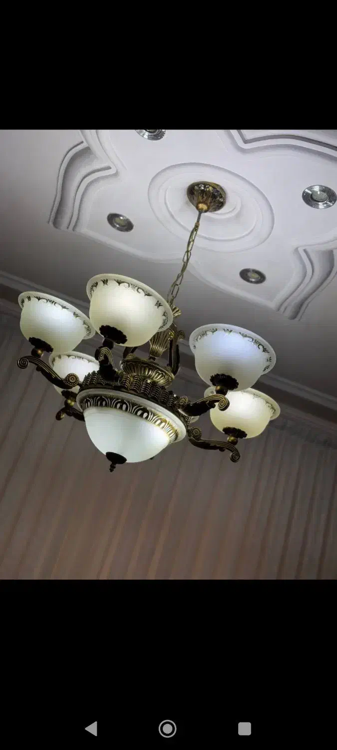 لوستر۹شاخه طرح برنز|لوستر و چراغ آویز|خوی, |دیوار