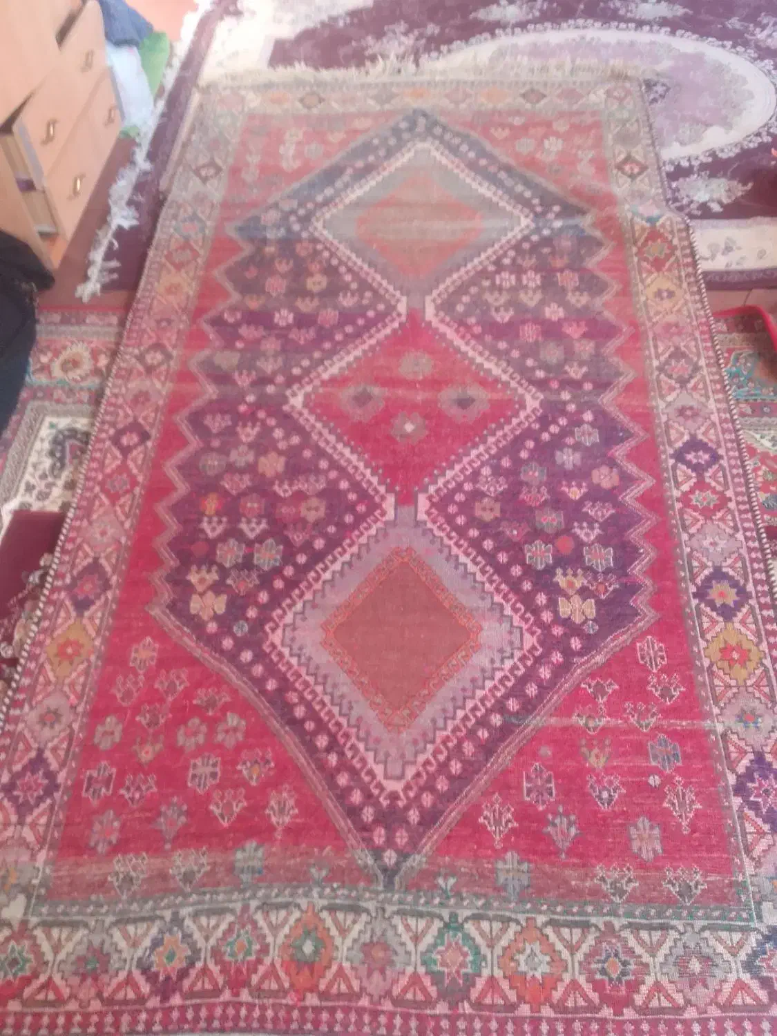 قالی دستبافت ۱.۵۰ در ۳ با پشم|فرش|دهاقان, |دیوار