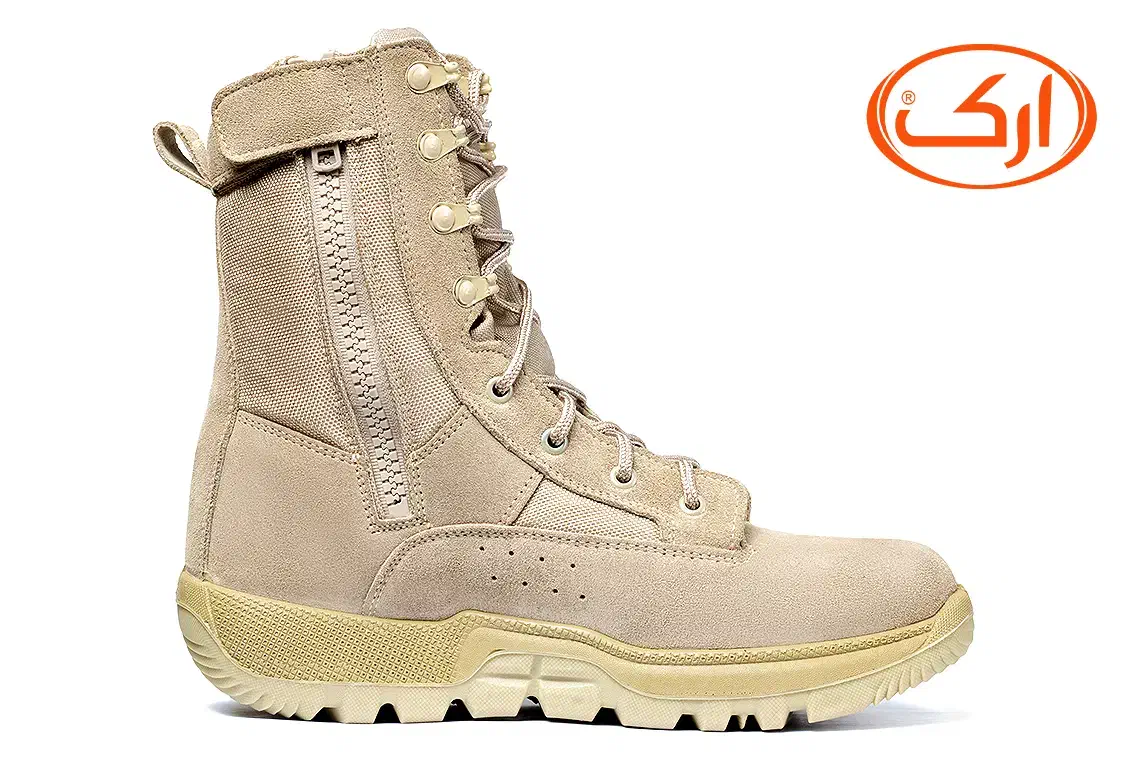 پوتین نظامی گارد زیپ دار جیر و چرم تبریز|کیف، کفش، کمربند|آران و بیدگل, |دیوار