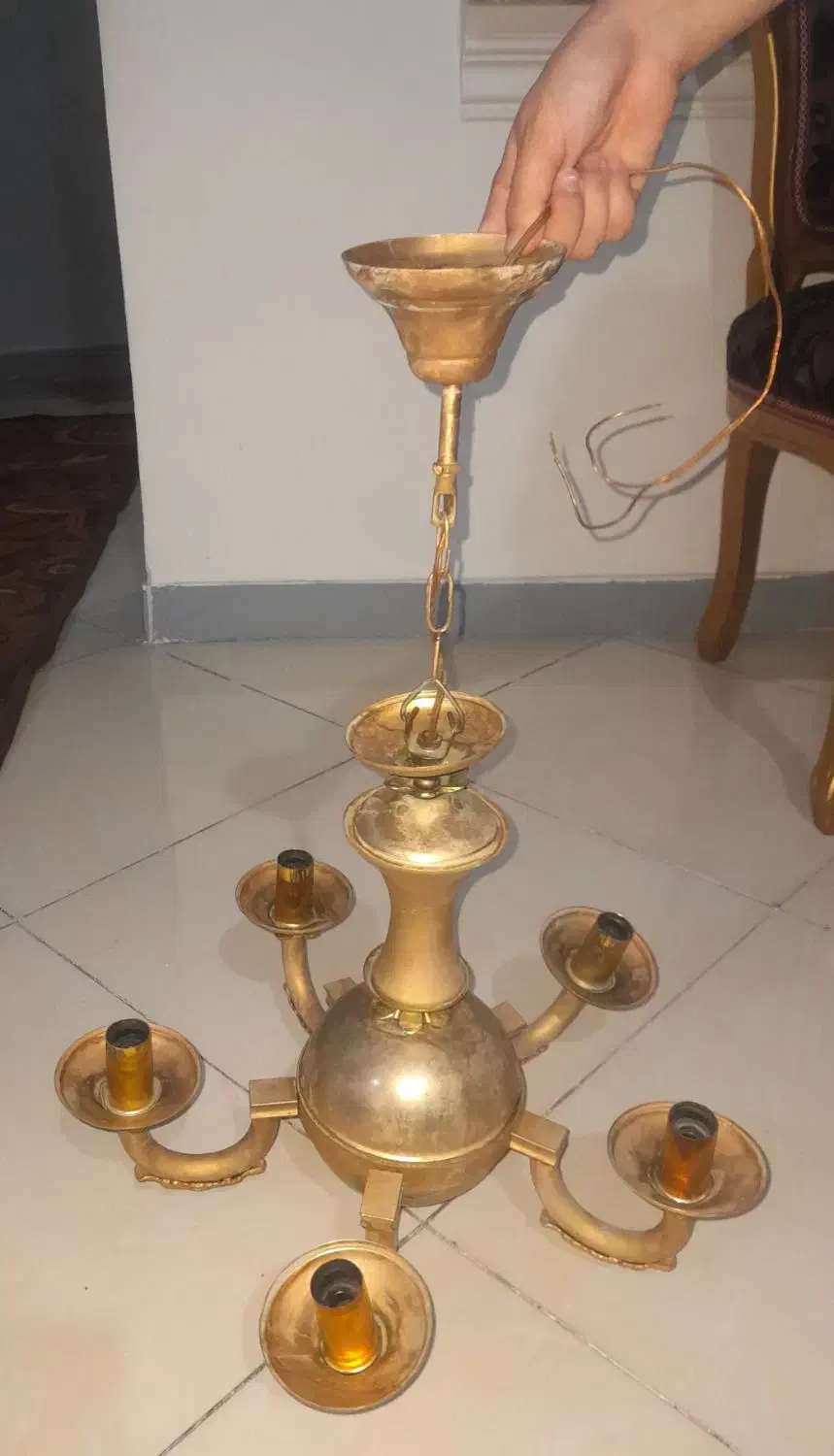 لوستر ۵شعله برنز|لوستر و چراغ آویز|تهران, جوادیه تهرانپارس|دیوار