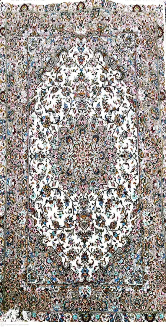 فرش کرک و ابریشم با نقشه زیبا|فرش|کرمانشاه, |دیوار