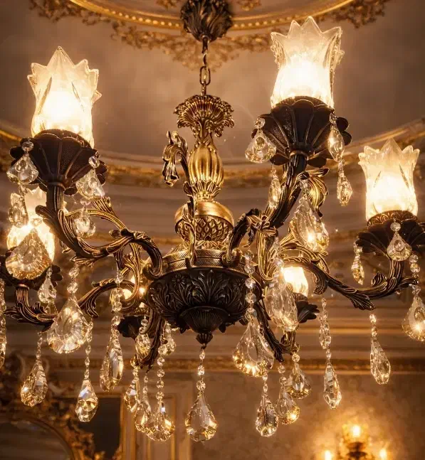 2 عدد لوستر برنزی لوکس + ۳ عدد دیوارکوب|لوستر و چراغ آویز|مشهد, دانشجو|دیوار