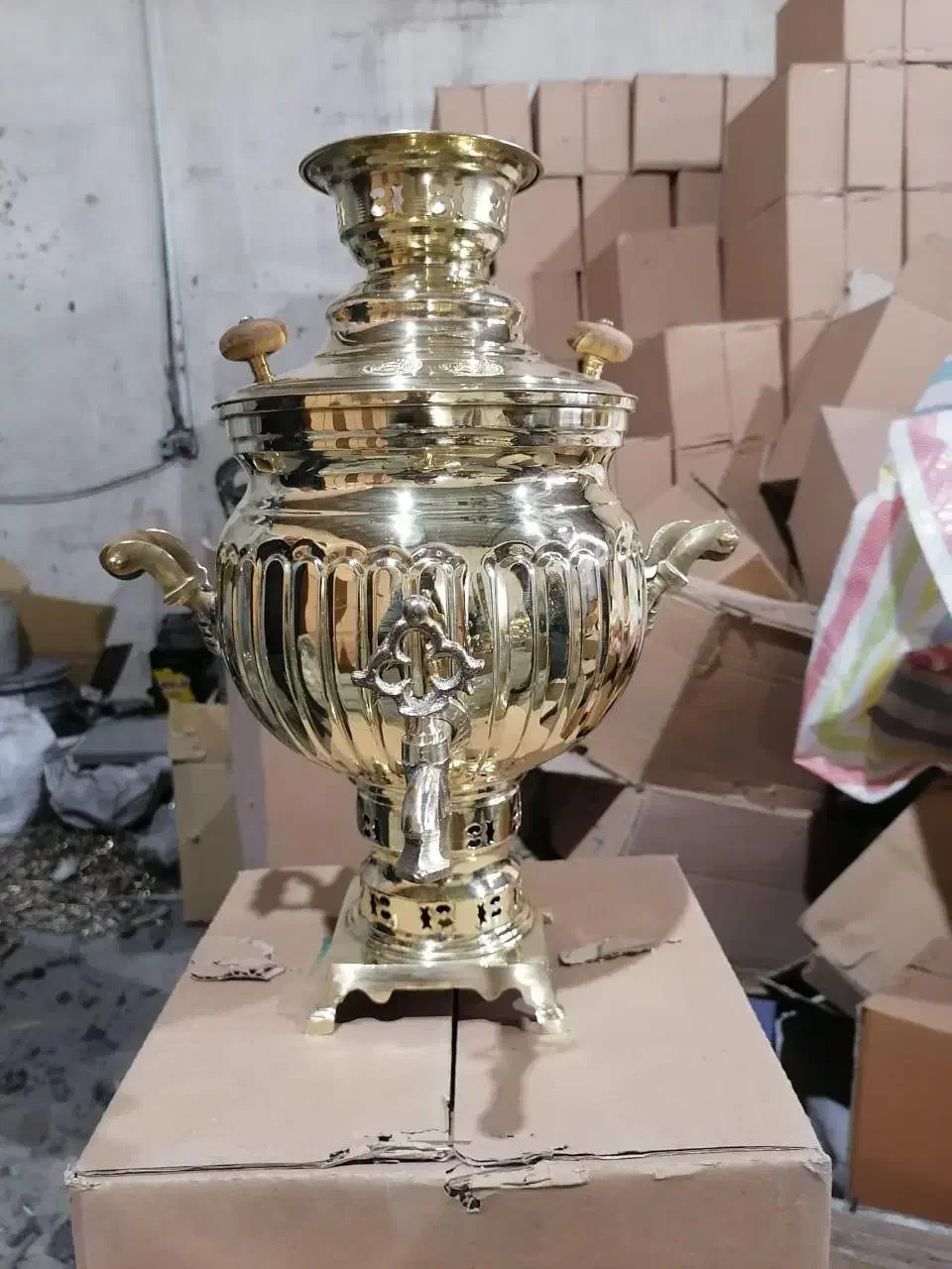 سماور برنزی زغالی 6 لیتری|سماور، چای‌ساز، قهوه‌ساز|مراغه, |دیوار