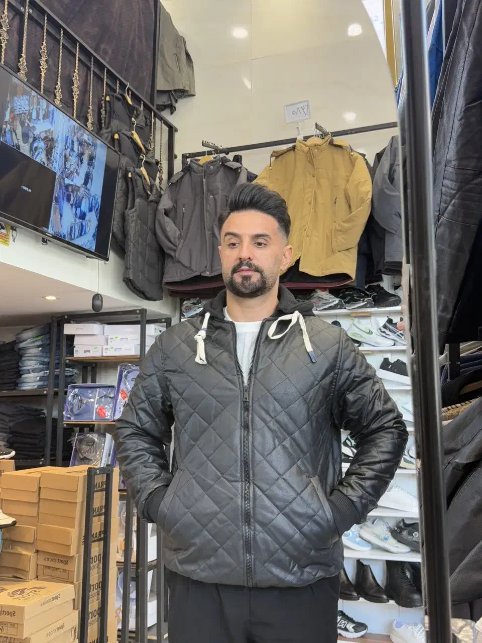 کاپشن مردانه (چرم) (بهنام پلیس)|لباس|تبریز, |دیوار