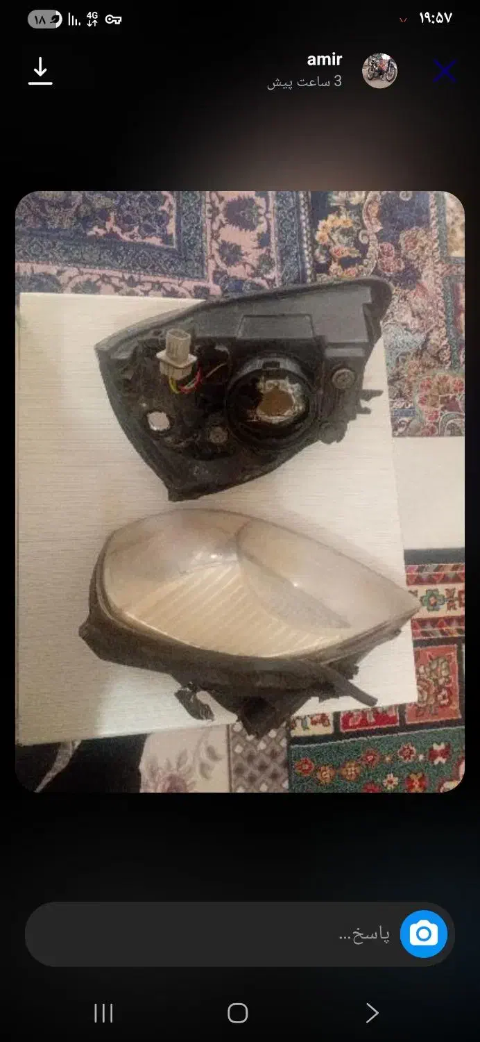 چراغ جلوی ریو کارکرده|قطعات یدکی و لوازم جانبی|محمدیه-قزوین, |دیوار