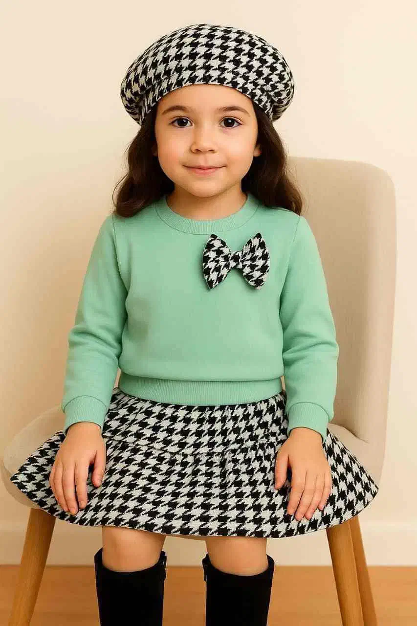 ست دخترانه بلوز ودامن با کلاه فرانسوی|کفش و لباس بچه|گیلان غرب, |دیوار