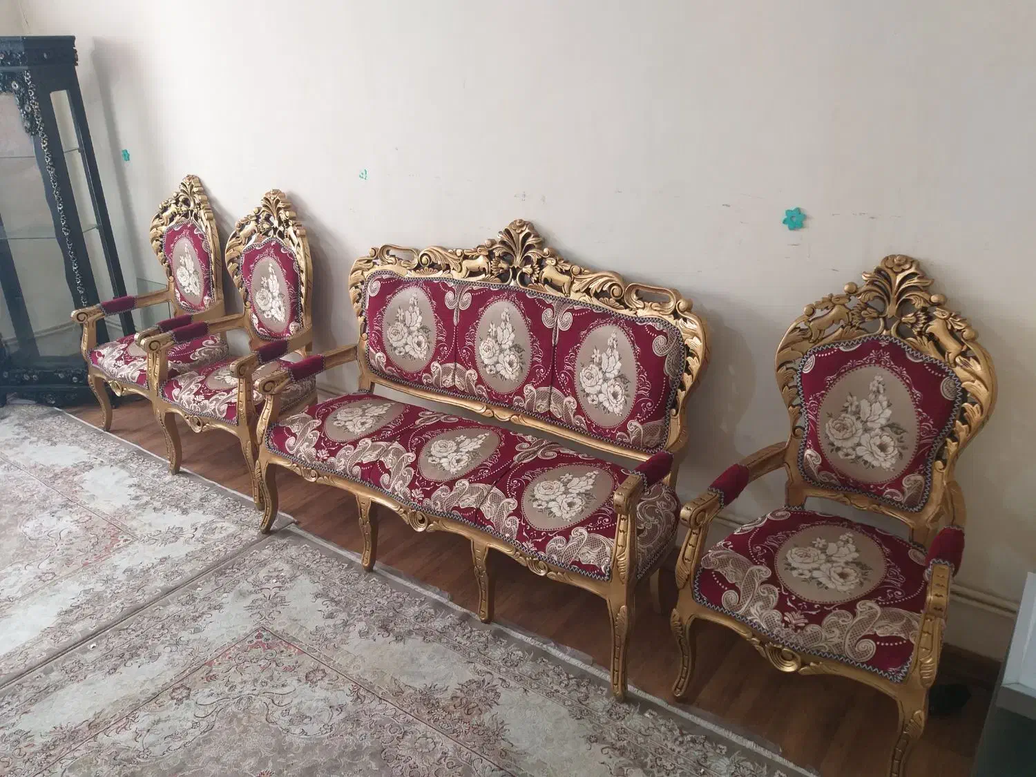 مبل سلطنتی ۶نفره اصل چوب|مبلمان خانگی و میز عسلی|سهند, |دیوار