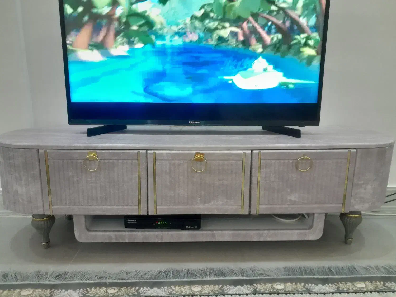 میز تلوزیون و اینه کنسول نو طوسی ‌طلایی|میز تلویزیون|چناران, |دیوار