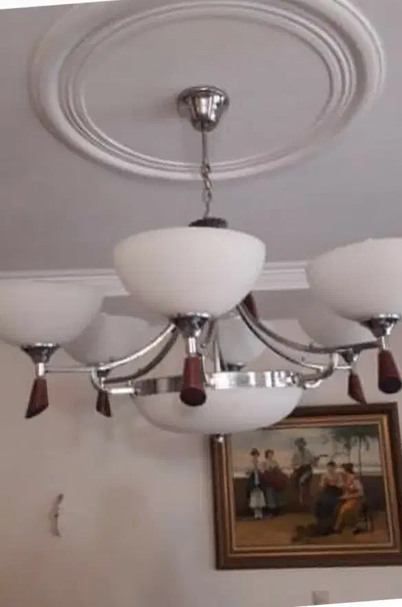 لوستر ۶حباب و۹ شعله همراه حباب یدک ولوستر ۳ساخه|لوستر و چراغ آویز|تهران, مدائن|دیوار