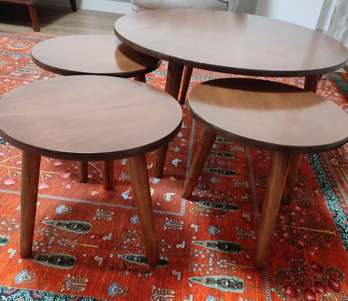 میز جلو مبلی و سه عدد عسلی|مبلمان خانگی و میز عسلی|ساری, |دیوار