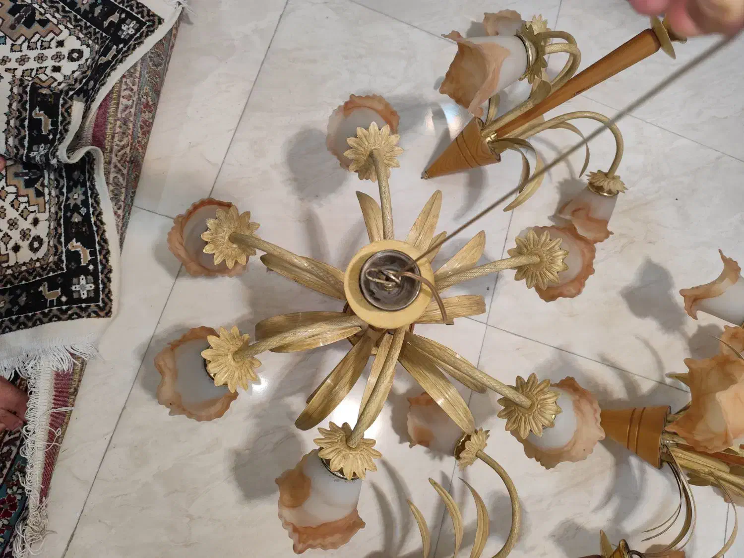 فروش 4 عدد لوستر سالم 5 و 3 شاخه|لوستر و چراغ آویز|کرمانشاه, |دیوار