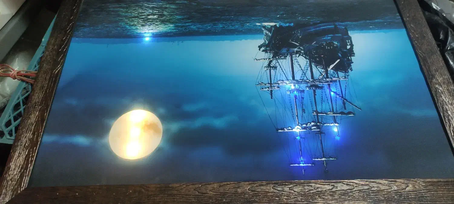 تابلو چراغ دار ماه و کشتی|تابلو، نقاشی، عکس|یزد, |دیوار