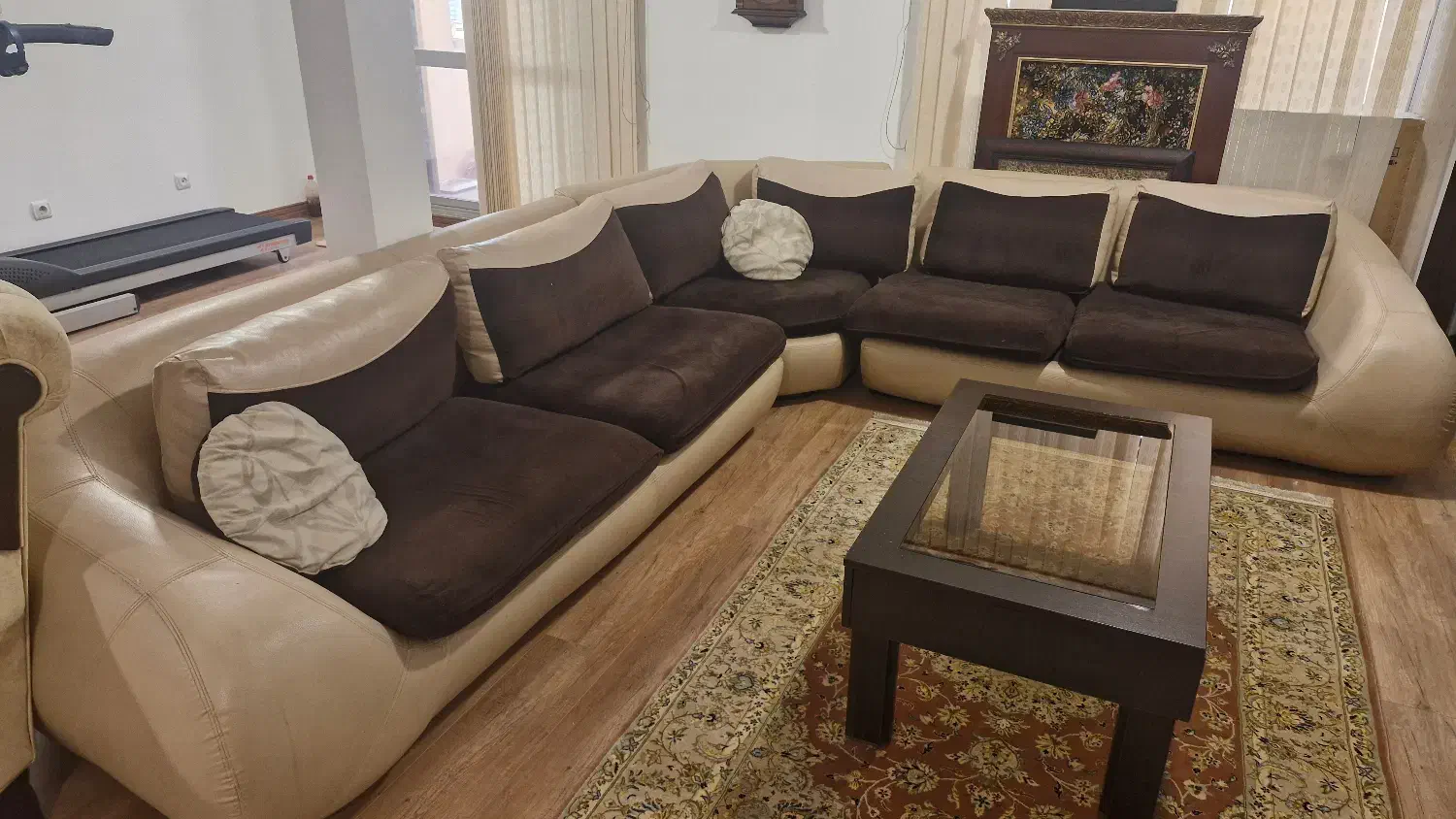 مبلمان ۸ نفره کارکرده  L تُرک .|مبلمان خانگی و میز عسلی|جم, |دیوار
