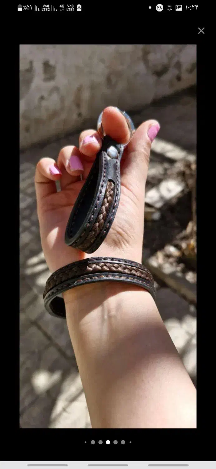 دستبند چرم جدید و خاص هدیه مو یار زلف یار جا کارتی|زیورآلات و اکسسوری|چناران, |دیوار