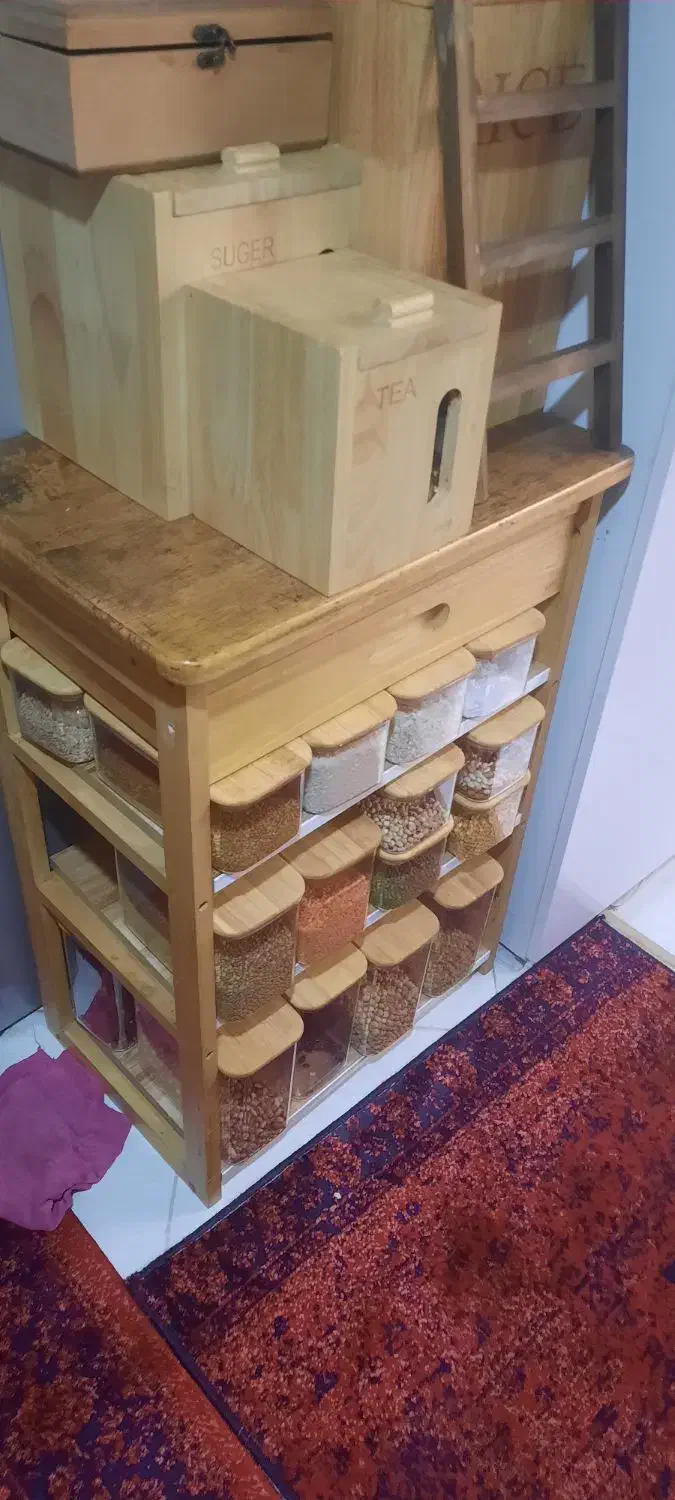 سبد سیب زمینی پیاز چوبی بامبو خوب|آب‌چکان و نظم‌دهنده ظروف|پرند, فاز ۶|دیوار