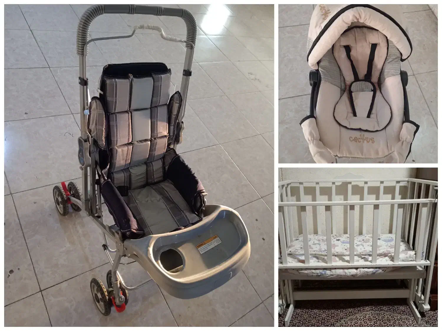 گهواره و کالسکه کریر همگی باهم یک میلیون و دویست|اسباب و اثاث بچه|سهند, |دیوار