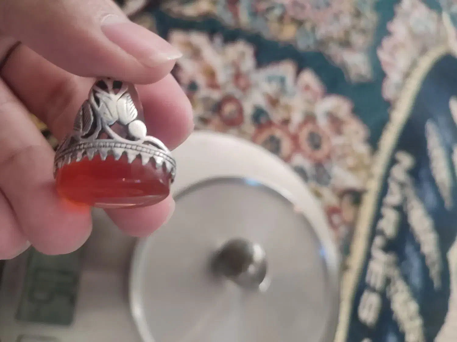 دو عدد انگشت نقره عقیق سلیمانی و یمنی اصل|جواهرات|خرم‌آباد, |دیوار