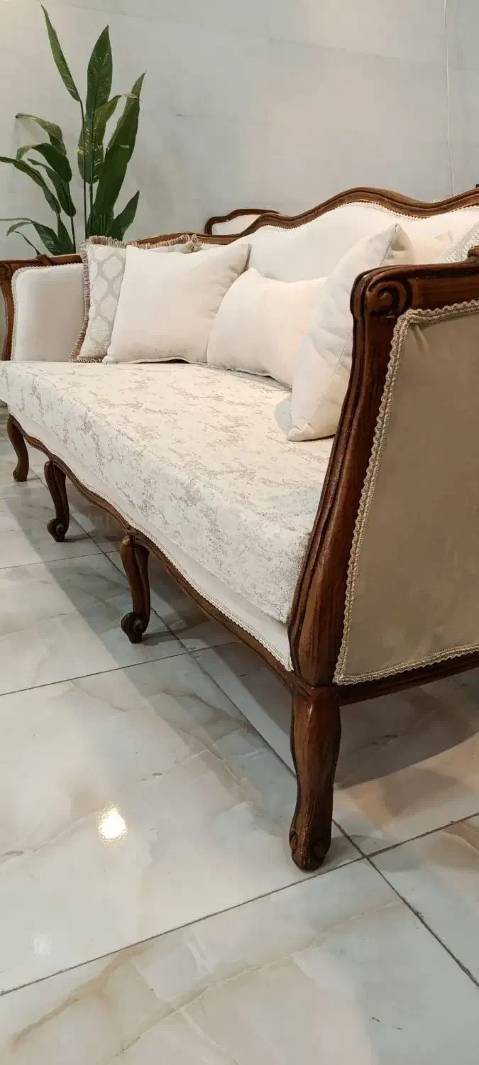 مبل چوبی کویین فرانسوی اصلی افسون کاجی کد96258|مبلمان خانگی و میز عسلی|چهاردانگه (تهران), |دیوار