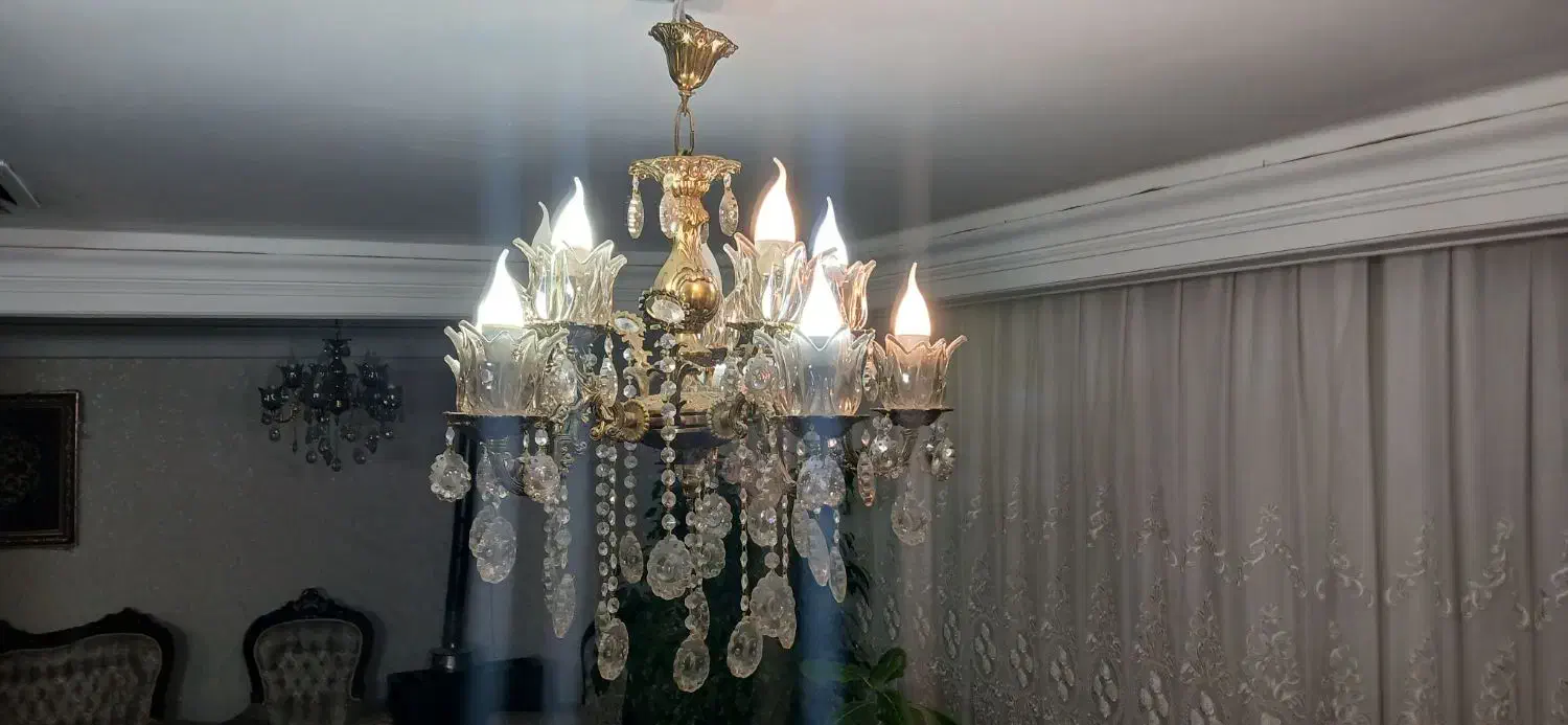 لوستر برنجی|لوستر و چراغ آویز|اراک, |دیوار