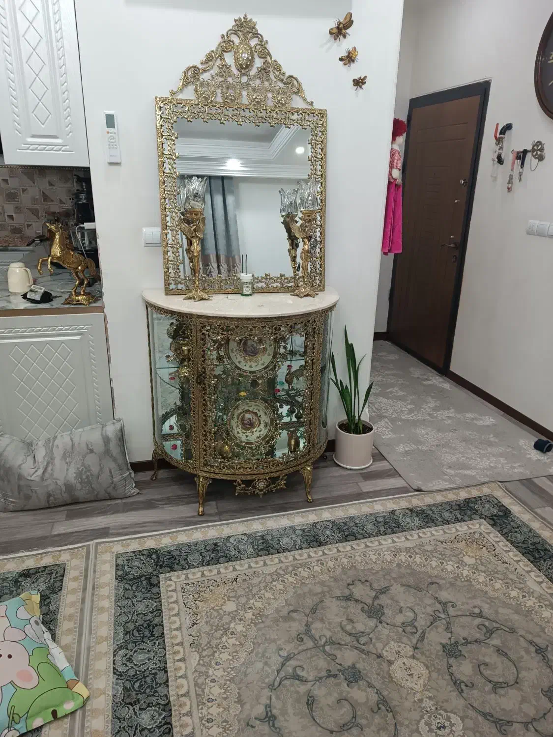 آینه شمعدان برنز|بوفه، ویترین، کنسول|نسیم‌شهر, |دیوار