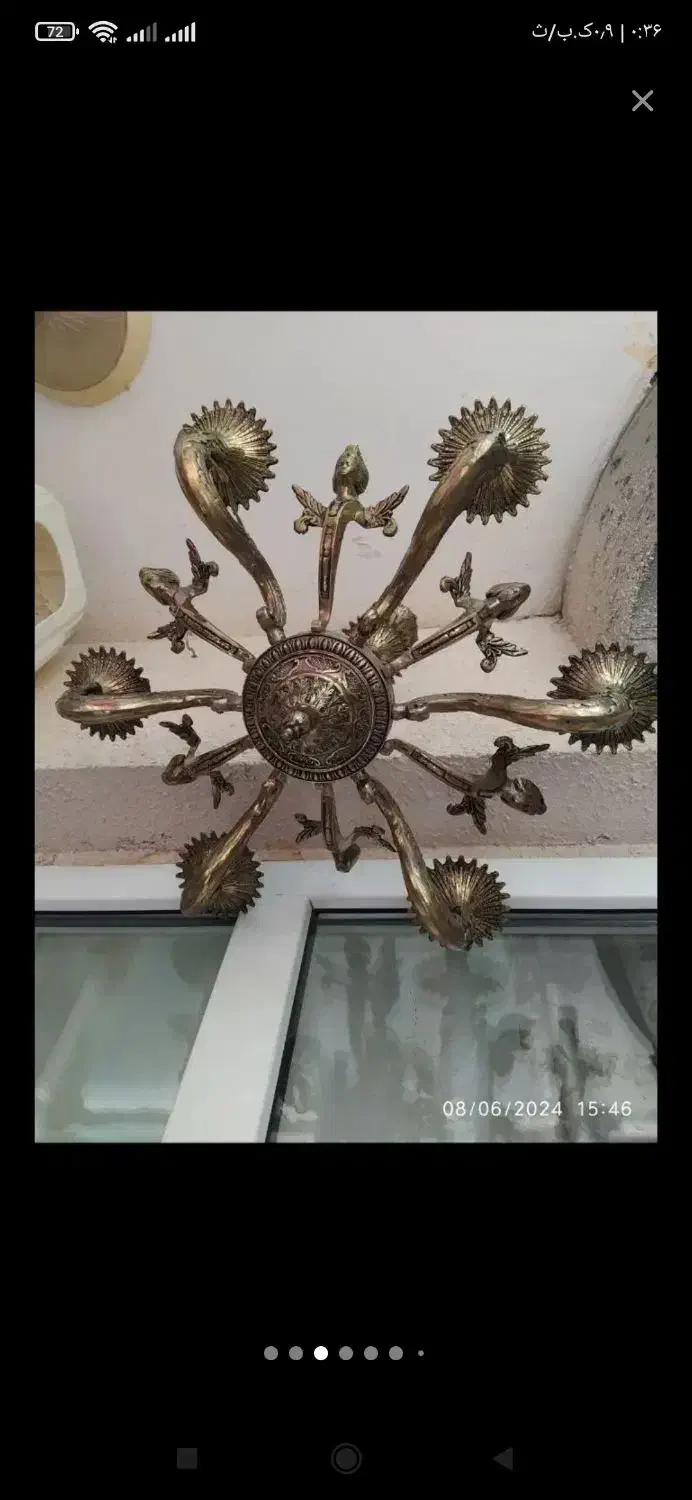 لوستربرنز۶شعله۵تومن و۳تادیوارکوب۳تومن|لوستر و چراغ آویز|کاشان, شهرک خاتم الانبیا (مسکن ملی کاشان)|دیوار