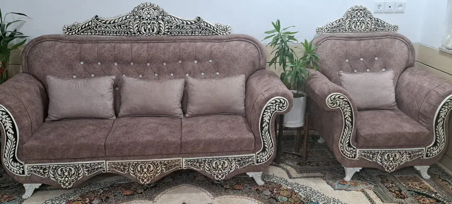 مبل ۸نفره|مبلمان خانگی و میز عسلی|بافق, |دیوار